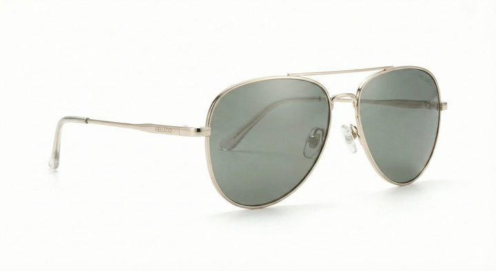 Occhiali da sole Veluzio Classic Gold Aviator - Lenti sfumate verdi