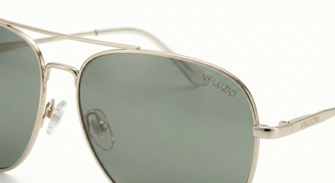 Occhiali da sole Veluzio Classic Gold Aviator - Lenti sfumate verdi