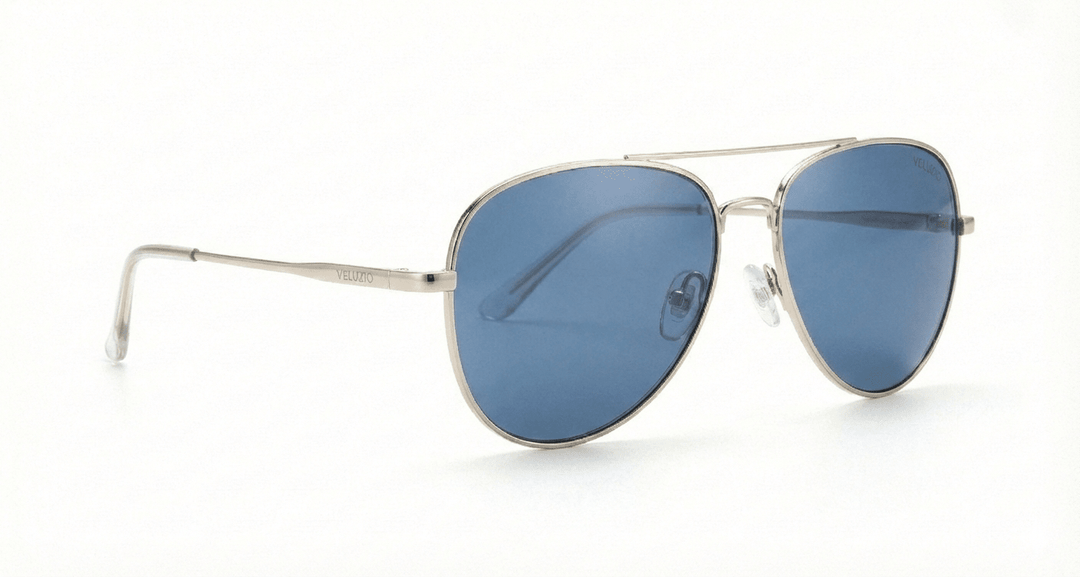 Occhiali da sole Veluzio Classic Gold Aviator - Lenti sfumate blu - Veluzio New