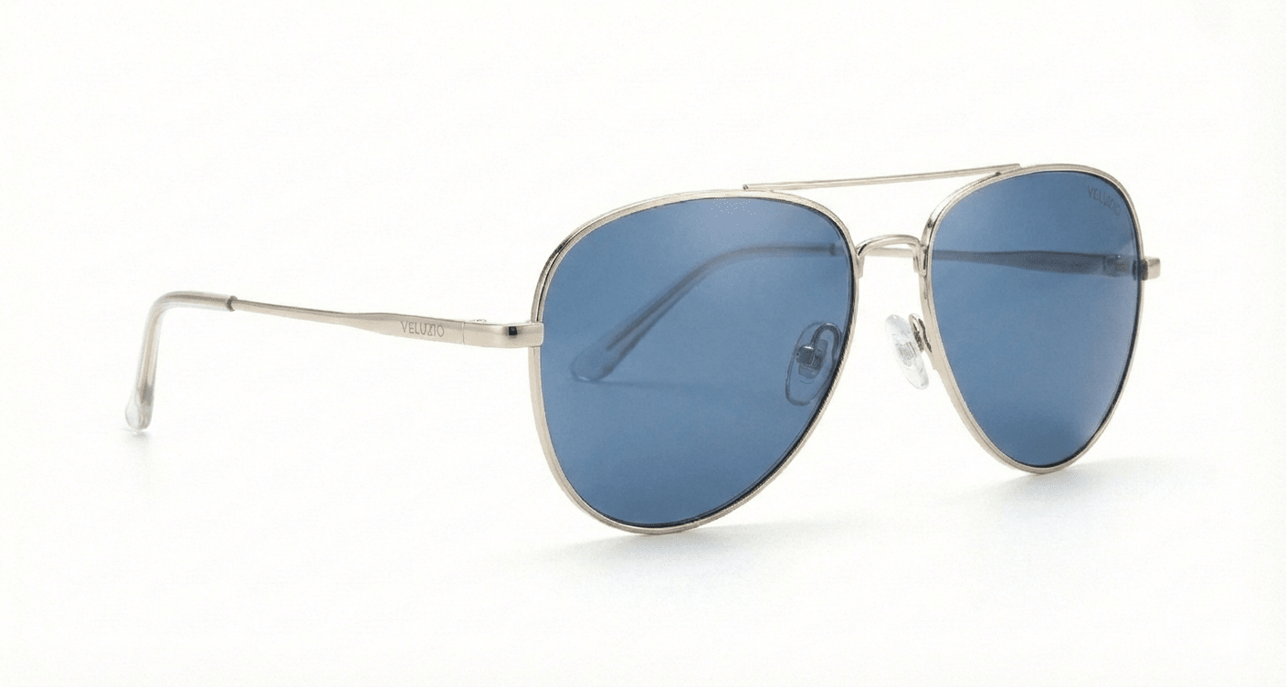 Occhiali da sole Veluzio Classic Gold Aviator - Lenti sfumate blu - Veluzio New