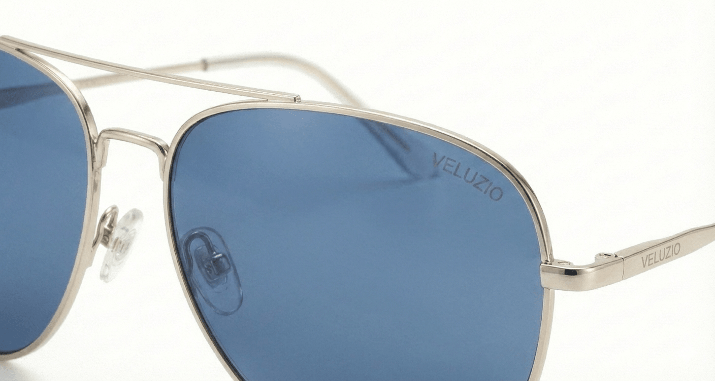 Occhiali da sole Veluzio Classic Gold Aviator - Lenti sfumate blu - Veluzio New