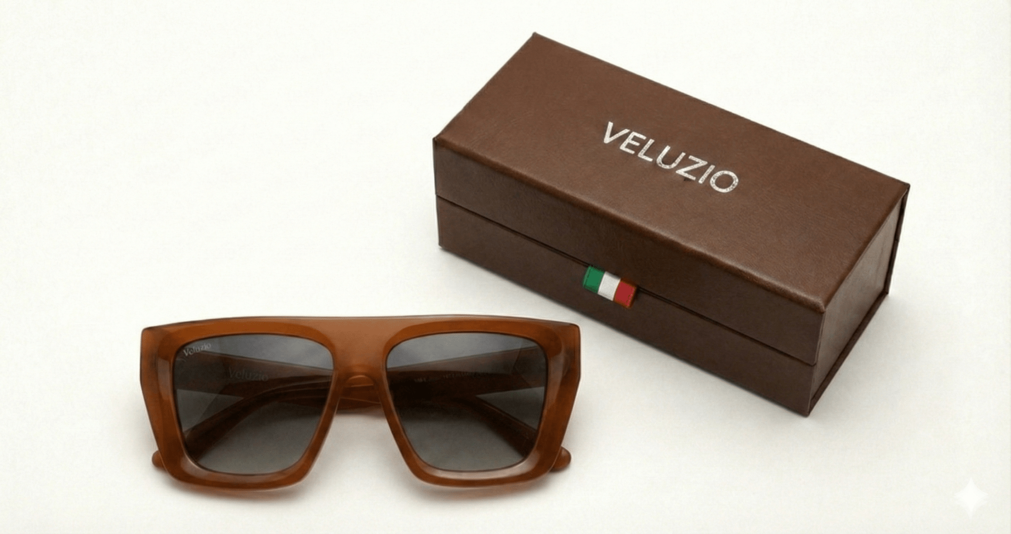 Occhiali da Sole Veluzio D - Frame Oversize in Acetato Arachidi marroni - Veluzio New