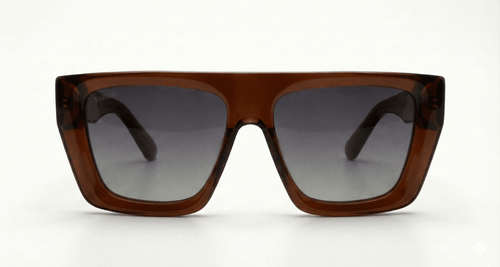 Occhiali da Sole Veluzio D - Frame Oversize in Acetato Marrone - Veluzio New