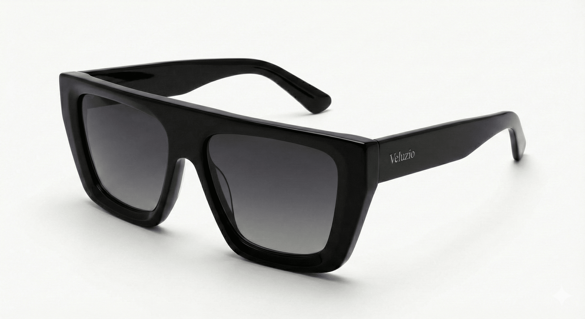 Occhiali da Sole Veluzio D - Frame Oversize in Acetato Nero - Veluzio New