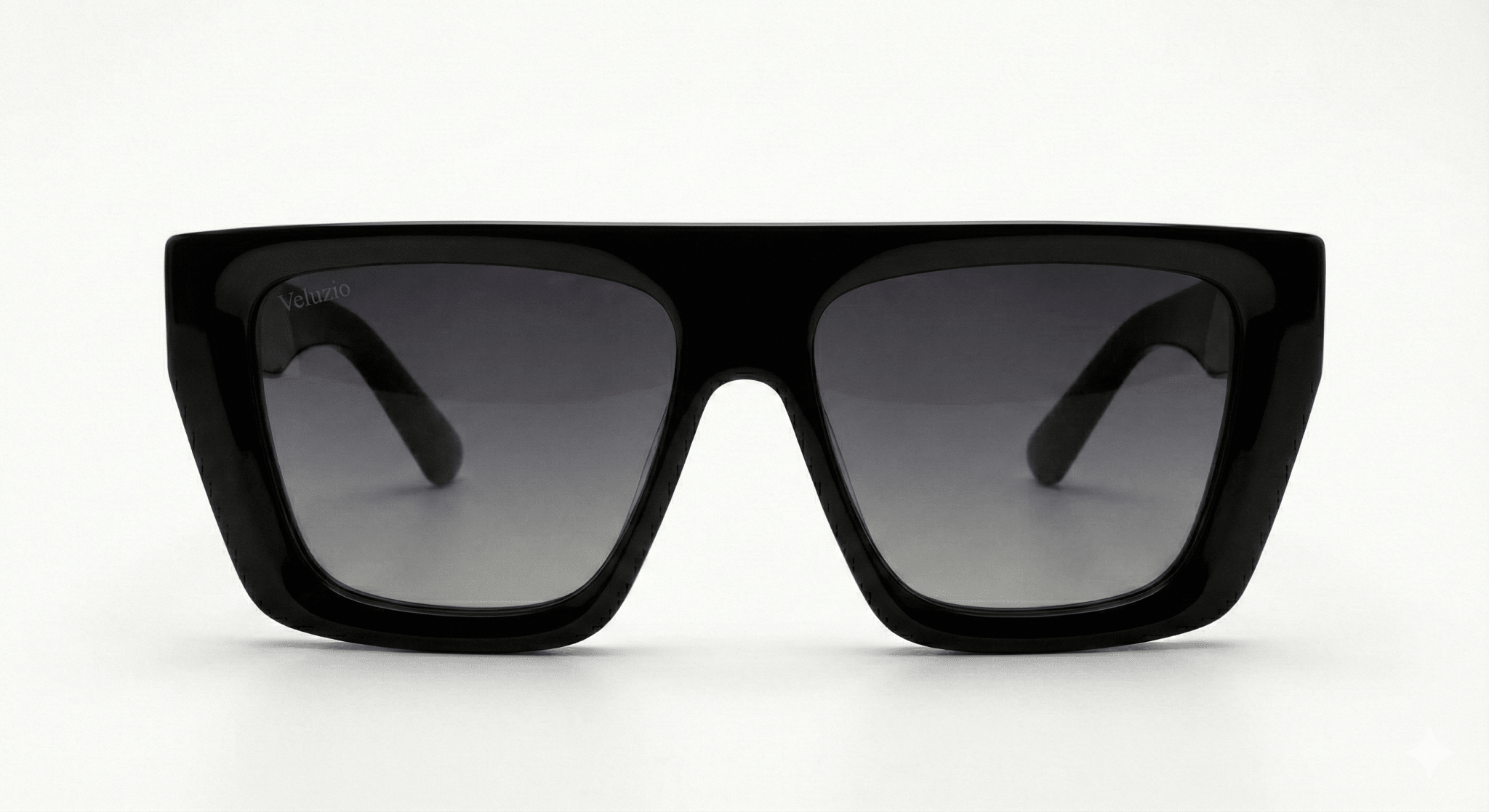 Occhiali da Sole Veluzio D - Frame Oversize in Acetato Nero - Veluzio New