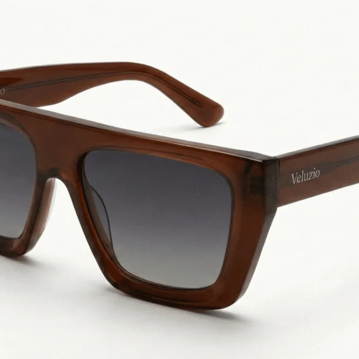 Occhiali da Sole Veluzio D-Frame Oversize in Acetato – Marrone