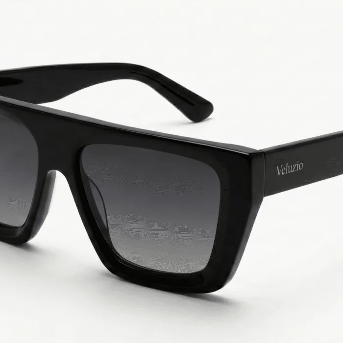 Occhiali da Sole Veluzio D-Frame Oversize in Acetato – Nero
